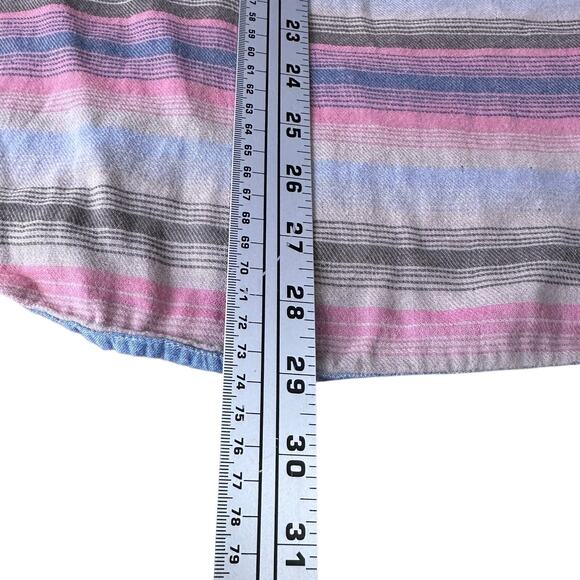 Faherty Reversible Belmar Shirt Men’s Large Striped Blue Pink Long Sleeve Button - Picture 12 of 12